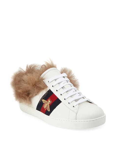 gucci half shoes with fur|gucci ace women sneakers.